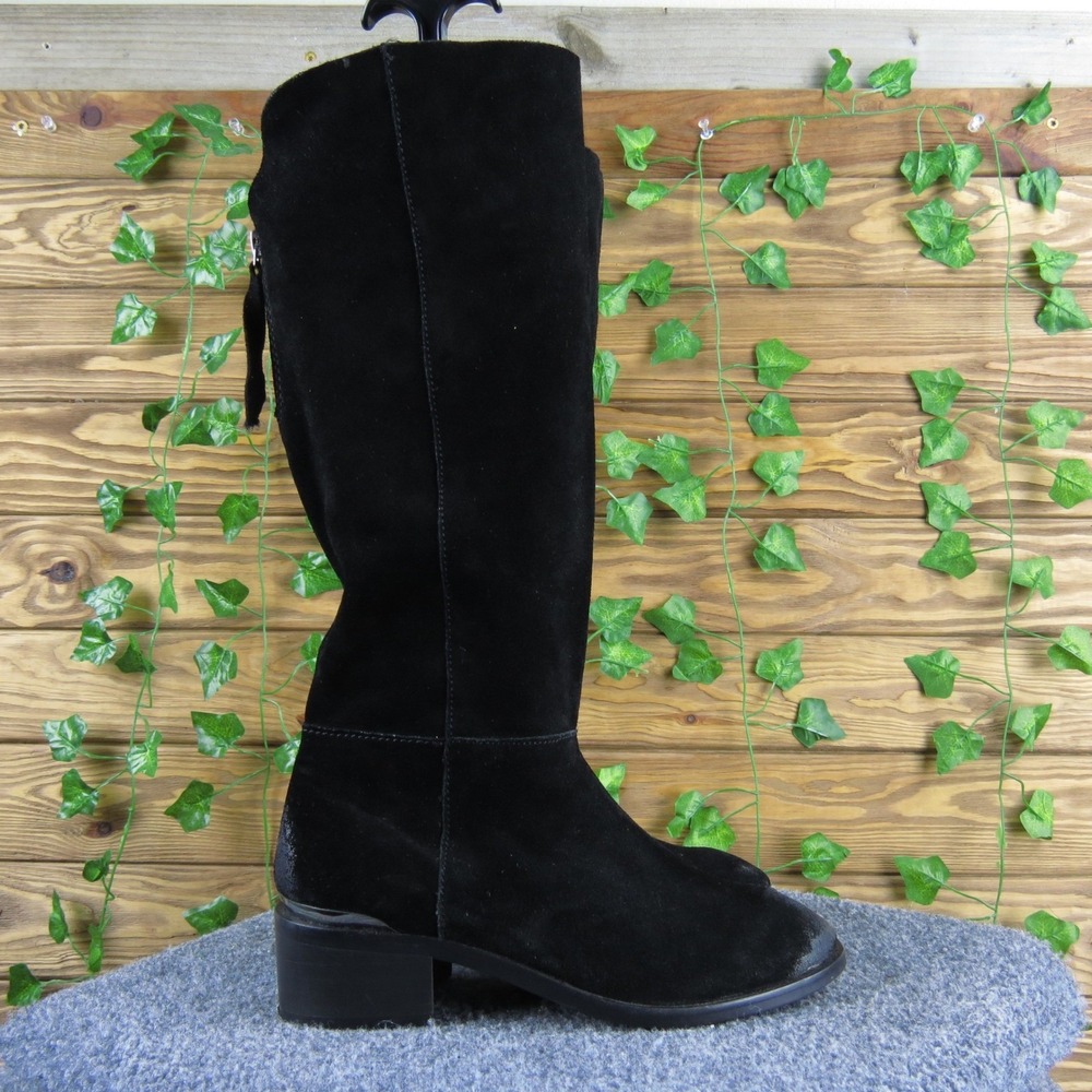 Naughty Monkey Black Suede Stride Mid-Calf Boots - Women's 6.5 - Picture 3 of 8